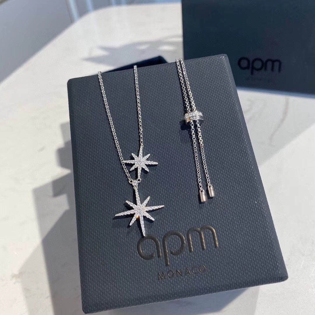APM Monaco Rose Gold Star Pendant Necklace